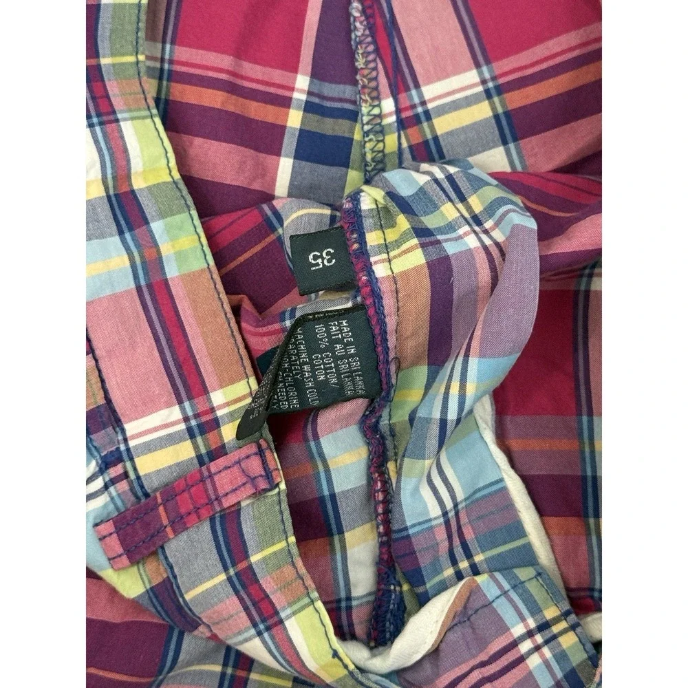 Vintage‎ Polo Ralph Lauren Shorts Mens Size 35W Colorful Plaid 100% Cotton Y2K